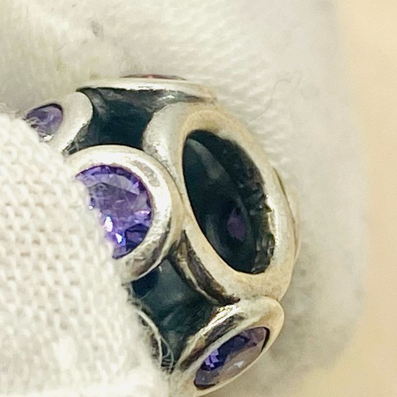 EUC Pandora 791153ACZ Sterling Silver Whimsical Lights Charm w/ Purple Zirconia - Picture 9 of 11
